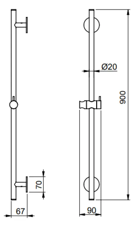 SB Rubinetterie Universale L900 csúszórúd PVD arany 316 1208955241