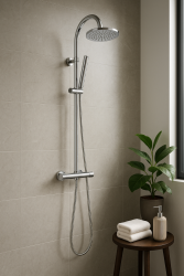 Aquadesign Orly zuhanykészlet termosztáttal és esőzuhannyal, króm