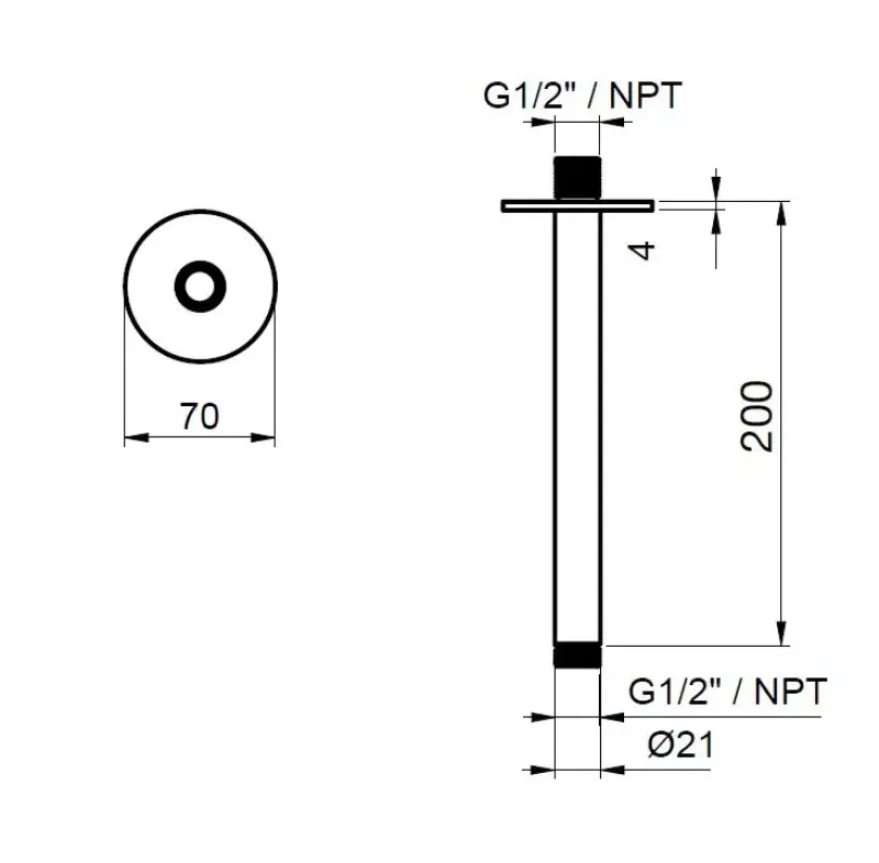 SB Round 316 mennyezeti zuhanykar, kerek, 20 cm, PVD réz, 1208955309