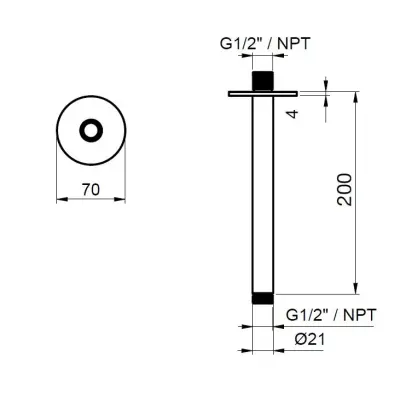 SB Round 316 mennyezeti zuhanykar, kerek, 20 cm, PVD gun metal, 1208955311