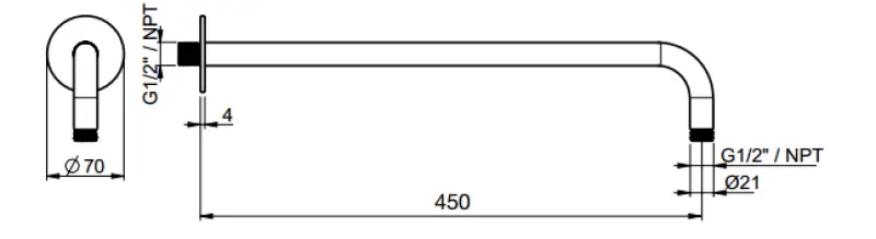 SB Round 316 fali zuhanykar 45 cm PVD arany 1208955313