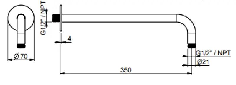 SB Round 316 fali zuhanykar kerek 35 cm PVD arany 1208955316