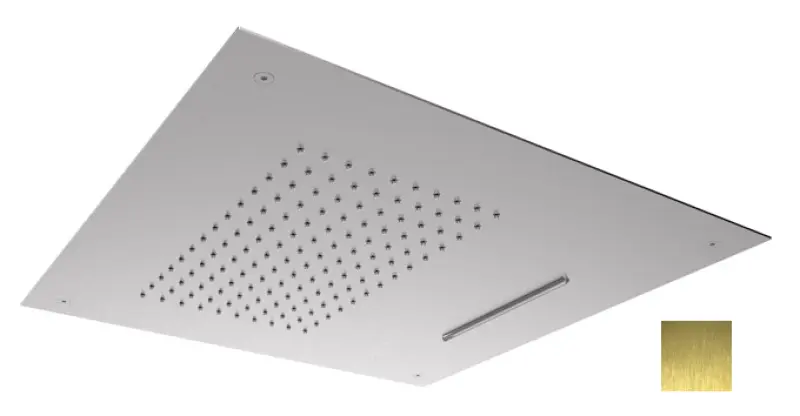 SB Square 316 Esőzuhany beépített vízeséssel 50x50cm mennyezeti zuhanyfej PVD arany 1208955319