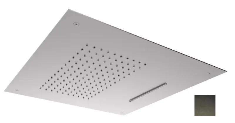 SB Square 316 Beépített esőzuhany vízeséssel 50x50cm mennyezeti zuhanyfej PVD gun metal 1208955320