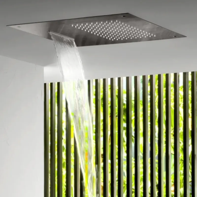 SB Square 316 Beépített esőzuhany vízeséssel 50x50cm mennyezeti zuhanyfej PVD gun metal 1208955320