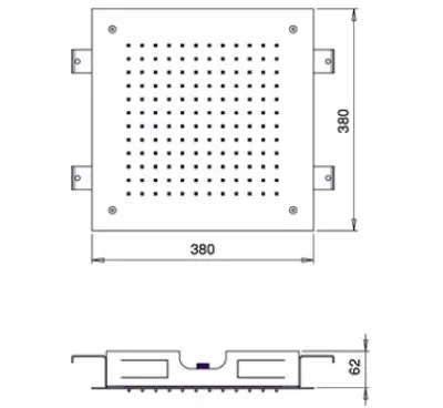 SB Square 316 Beépített Esőzuhany 38x38cm PVD réz 1208955327