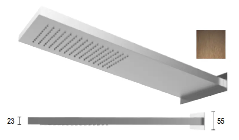 SB Square 316 Esőzuhany fali csatlakozással főzuhany PVD réz 1208955333