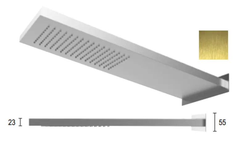 SB Square 316 Esőzuhany fali csatlakozással főzuhany PVD arany 1208955334