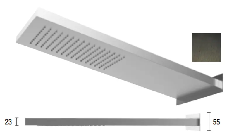 SB Square 316 Esőzuhany falra szerelhető fejzuhannyal PVD gun metal 1208955335