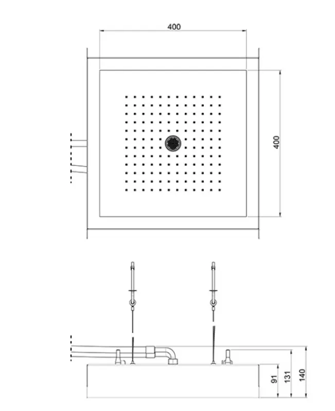 SB Rainbow inbouw regendouche ingebouwd in plafond met verlichting volledig RVS 1208955373