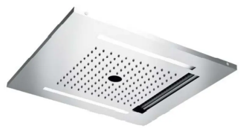 SB Wire-Twist esőzuhany beépíthető kromoterápiás világítással, teljesen rozsdamentes acél, 1208955376