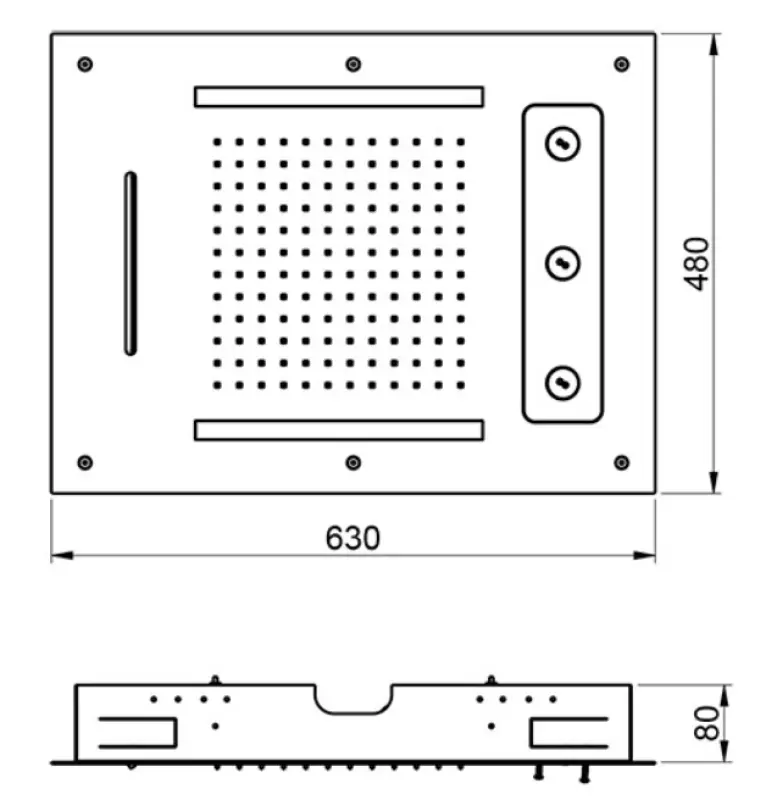 SB Spin Kísértés Kromoterápiás Esőzuhany beépíthető teljesen rozsdamentes acél 1208955394