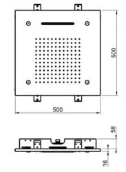 SB Chromotherapie ingebouwde regendouche met 3 straalsoorten 50x50 cm Mat Wit 1208955446