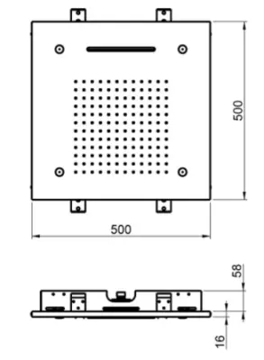 SB Chromotherapie ingebouwde regendouche met 3 straalsoorten 50x50 cm Mat Wit 1208955446