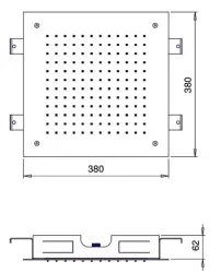 SB Chromotherapie inbouw regendouche met dubbele waterval PVD Gun Metal 1208955460