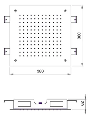 SB Chromoterápia beépített esőzuhany dupla vízeséssel PVD Arany 1208955461