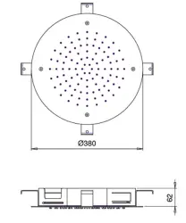 SB Round Chromotherapy Esőzuhany Beépített PVD Réz 1208955471