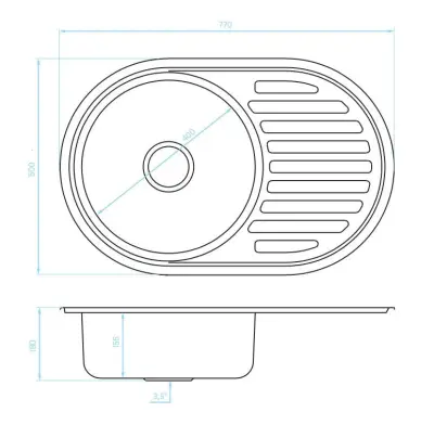 Ausmann Basic ronde spoelbak met afdruiprek RVS 77x50 cm inclusief sifon 1208955523

Ausmann Basic kerek mosogató medence csepegtető tálcával, rozsdamentes acél 77x50 cm, szifonnal együtt 120