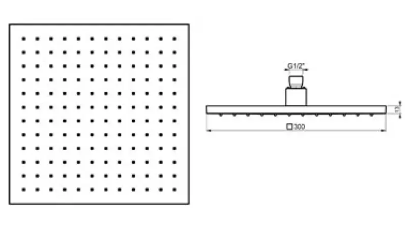 SB Rubinetterie Esőzuhany Eco Air víztakarékos négyzet alakú esőzuhany Króm 30x30cm 1208955532