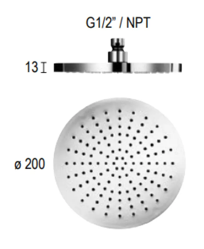 SB Round esőzuhany fejzuhany műanyag 20 cm matt fehér 1208955601