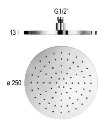 SB Round Sárgaréz Esőztető Zuhanyfej 25 cm Matt Fehér 1208955610