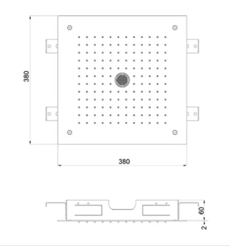 SB beépíthető mennyezeti esőzuhany icicle utcával 38x38cm PVD Gun Metal 1208955659