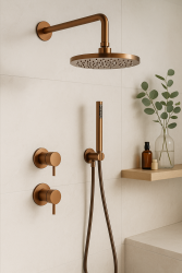 Waterevolution Flow inbouw doucheset met thermostaat regendouche en handdouche geborsteld koper PVD

Waterevolution Flow beépített zuhanykészlet termosztátos esőzuhannyal és kézi zuhannyal, k