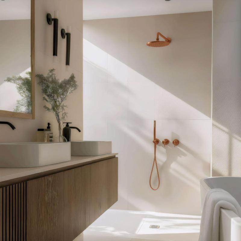 Waterevolution Flow inbouw doucheset met thermostaat regendouche en handdouche geborsteld koper PVD

Waterevolution Flow beépített zuhanykészlet termosztátos esőzuhannyal és kézi zuhannyal, k