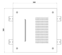 SB Square Inbouw Regendouche 2-straals Mat Zwart 1208955755