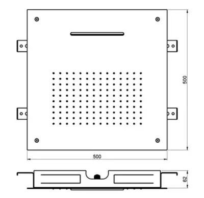 SB Square XL Zuhanyfej beépíthető 2-funkciós Matt Fekete 1208955767
