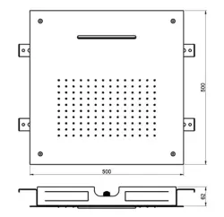 SB Square XL Beépíthető Esőzuhany Kétállású Matt Fehér 1208955768