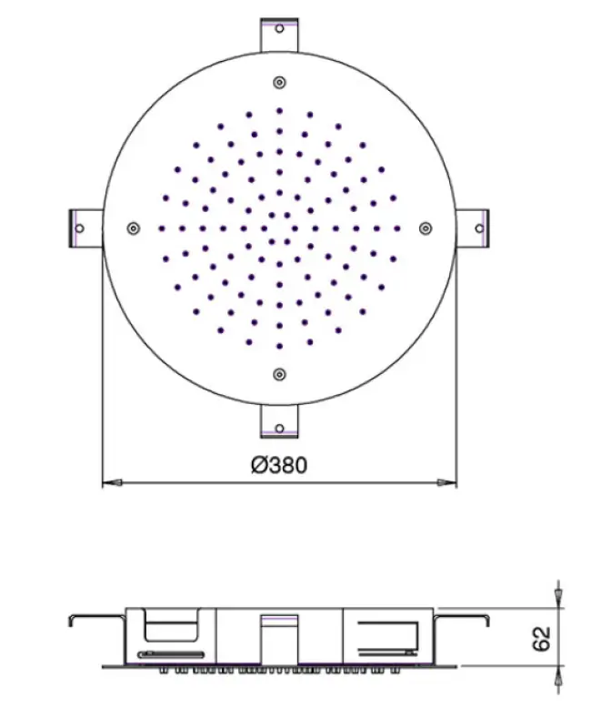 SB Kerek Kísértés Beépíthető Esőzuhany 38 cm Matt Fehér 1208955801