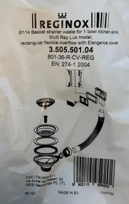 Reginox rozsdamentes acél lefolyó szett Amsterdam és Texel 1208955830 modellhez