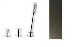 Waterevolution Flow 3-gats badmengkraan voor badrandmontage PVD Gun Metal T138SBGME