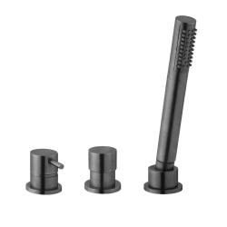 Waterevolution Flow 3-gats badmengkraan voor badrandmontage PVD Gun Metal T138SBGME