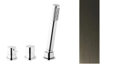 Waterevolution Flow 3-gats badmengkraan voor badrandmontage PVD Gun Metal T138SBGME