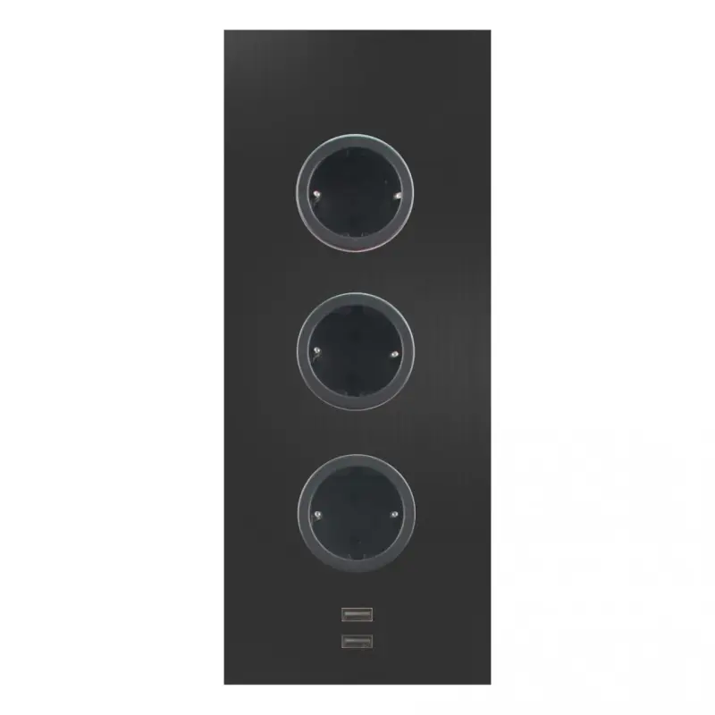 Indux Corner 3 aljzatos energiaoszlop Földelő és kettős USB-A&amp;C töltő Fekete 1208955899