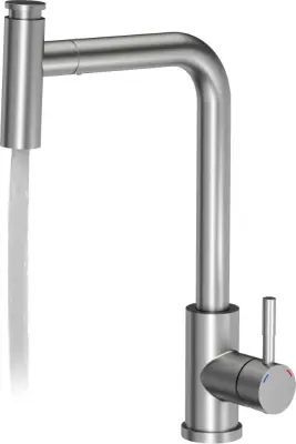 Quadri Cardiff keukenkraan met uittrekbare douche met 2 straalsoorten RVS 1208955914