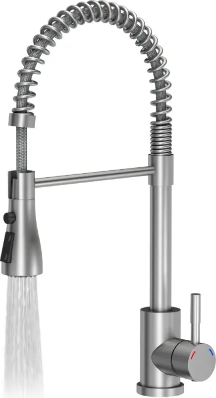 Quadri Derby keverőcsaptelep flexibilis kifolyóval és 2 funkciós zuhanyfejjel, rozsdamentes acél 1208955916