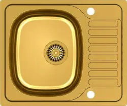 Aquadesign Rudolf Arany PVD Mosogató 580x480mm Felépítmény Csepegtetővel, Megfordítható - 1208955926