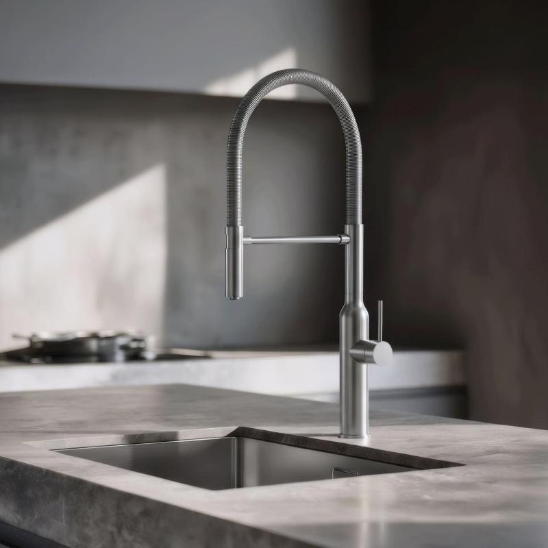 Quadri Stamford magas konyhai csaptelep rugalmas kifolyóval, rozsdamentes acél 1208956080