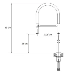 Quadri Brighton konyhai csaptelep gun metal színben, fekete flexibilis kifolyóval 1208956104