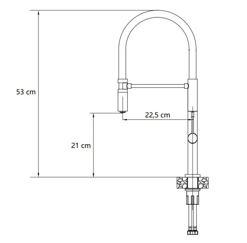 Quadri Brighton konyhai csaptelep gun metal színben, fekete flexibilis kifolyóval 1208956104