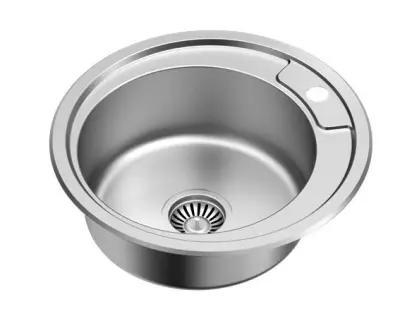 Aquadesign Ross basic kerek rozsdamentes acél mosogató felépítéssel és csaplyukkal 1208956232