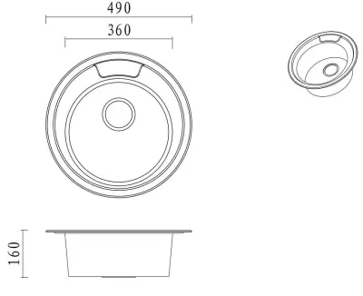 Aquadesign Ross basic kerek rozsdamentes acél mosogató felépítéssel és csaplyukkal 1208956232