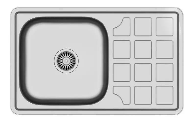 Aquadesign Basic rozsdamentes acél mosogató csepegtető résszel, megfordítható, 78x48 cm, felépítés 1208956286