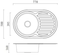 Aquadesign Basic rozsdamentes acél mosogató csepegtetővel, megfordítható, 77x50 cm, beépíthető, 1208956287