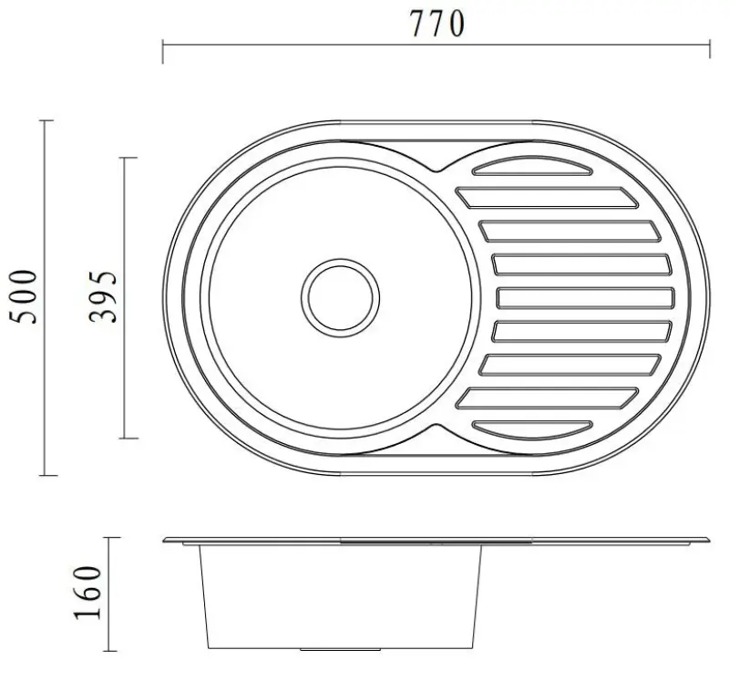 Aquadesign Basic rozsdamentes acél mosogató csepegtetővel, megfordítható, 77x50 cm, beépíthető, 1208956287