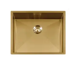 Lorreine 52WT-Gold werkblad rvs spoelbak goud 52x42cm voor inbouw in keramiek of natuursteen