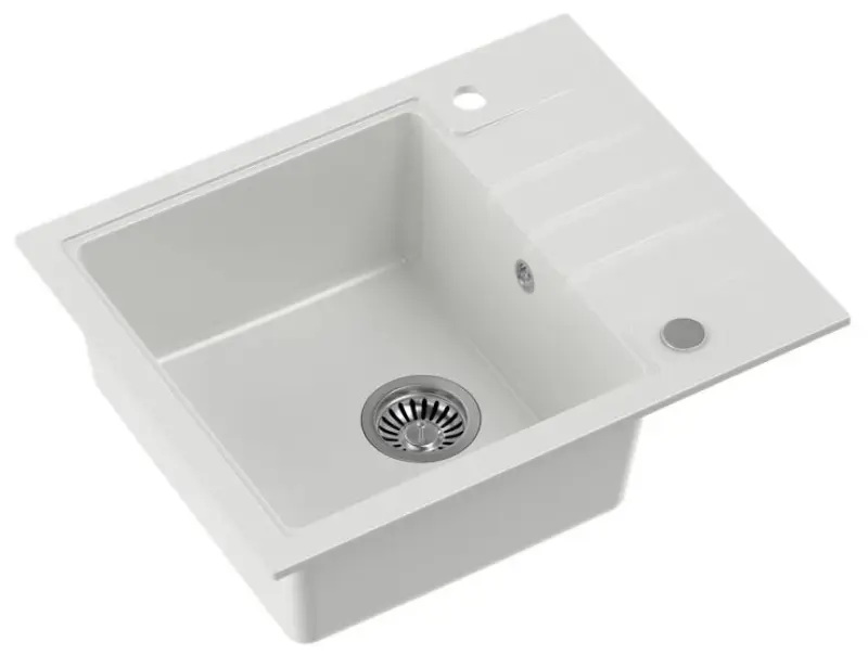 Quadri Kardigán fehér gránit beépíthető mosogatótálca csepegtető felülettel, megfordítható 62x50cm 1208956308